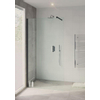 Bruynzeel Lector inloopdouche 100x210cm met muursteun mat zwart profiel en helder glas SW229143 Bruynzeel Lector inloopdouche 100x210cm met muursteun mat zwart profiel en helder glas SW229143
