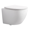 QeramiQ Dely Swirl Compact Ensemble WC suspendu - chasse profonde - rimless - abattant slim - blanc brillant SW1480047