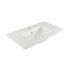 Saniclass Vygo wastafel - 81x46x2cm - wasbak midden - 1 kraangat - glans wit SW804531