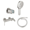 GROHE Essence New robinet bain/douche avec ensemble douchette à main 3 jets et flexible supersteel SW1441739