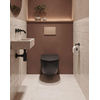 QeramiQ Dely Ensemble toilette - réservoir encastré Qeramiq Flush - abattant 35mm - plaque de commande taupe en plastique - boutons rectangulaires - noir mat SW1578512