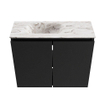 MONDIAZ TURE-DLUX Meuble toilette - 60cm - Urban - EDEN - vasque Glace - position gauche - 1 trou de robinet SW1103126