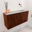 Mondiaz JOYA-DLUX Meuble de toilette 80cm - couleur Ruby - Vasque FAYE position Droite Sans trou de robinet couleur Glace SW1423540