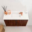 Mondiaz JOYA 60cm toiletmeubel - kleur Ruby - Wastafel FAYE positie Midden 1 kraangat kleur Talc. SW1421745