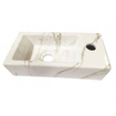 Wiesbaden mini-rhea ensemble de lavabo droit 36x18x9cm aspect marbre carrara blanc avec robinet lave-mains amador acier brossé SW794537