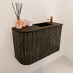 Mondiaz JOYA 61.6cm toiletmeubel - ronding links kleur Shadow - Wastafel FAYE positie Rechts 1 kraangat kleur Urban. SW1421507