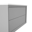 Saniclass Prime Core Wastafelonderkast - 80x55x45cm - 2 lades - push to open - MDF - mat greige (grijs) - incl. keramische wastafel wit - OUTLET UDEN STORE43752