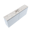 MONDIAZ TURE-DLUX Meuble toilette - 120cm - Clay - EDEN - vasque Glace - position centrale - sans trou de robinet SW1103289