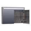 BRAUER Double Face Armoire de toilette 99x70x15cm 2 portes, éclairage LED intégré 4000K MFC G-Canyon SW499511