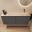 MONDIAZ TURE-DLUX meuble WC 120 cm Dark Grey. EDEN lavabo Frappe position à droite. Sans trou de robinet. SW1102731