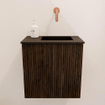 Mondiaz JOYA 40cm meuble de toilette - couleur Walnut - Vasque FAYE position Droite Sans trou de robinet couleur Urban. SW1421337
