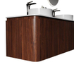 Royal Plaza Terra Badkamermeubelset - 140x46.2x46cm - solid surface topblad wit mat - 4 lades - kastanje (walnoot) SW1426287