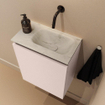 MONDIAZ TURE-DLUX meuble WC 40 cm Rosee. EDEN vasque Opalo position droite. Sans trou de robinet. SW1104471