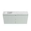 MONDIAZ TURE-DLUX Meuble de toilette 100cm Greey. Lavabo EDEN Opalo position gauche. Sans trou de robinet. SW1104331