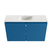 MONDIAZ TURE-DLUX Meuble toilette - 80cm - Jeans - EDEN - vasque Ostra - position centrale - 1 trou de robinet SW1104867