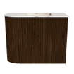 Mondiaz JOYA-DLUX 51.6cm toiletmeubel - ronding links kleur Walnut - Wastafel FAYE positie Rechts 1 kraangat kleur Frappe. SW1422339