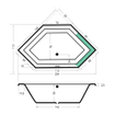 Xenz Society 145 baignoire d'angle - 145x145cm - avec trop-plein - sans bonde - Installation d'angle à gauche ou à droite - Acrylique Blanc SW103513