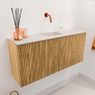 Mondiaz JOYA-DLUX 90cm toiletmeubel - kleur Oak - Wastafel FAYE positie Midden Zonder kraangat kleur Meli. SW1423936