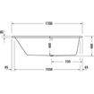 Duravit No.1 baignoire encastrable 170x100/65cm acrylique Blanc SW723755