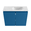 MONDIAZ TURE-DLUX Meuble toilette - 60cm - Jeans - EDEN - vasque Opalo - position droite - sans trou de robinet SW1104330