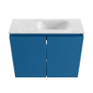 MONDIAZ TURE-DLUX Meuble WC 60 cm Jeans. Lavabo EDEN Opalo position droite. Sans trou de robinet. SW1104330