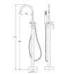 Best Design Class badkraan vrijstaand 121cm met handdouche messing chroom SW10092