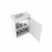 MONDIAZ TURE-DLUX Meuble toilette - 40cm - Talc - EDEN - vasque Opalo - position gauche - sans trou de robinet SW1104161
