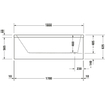 Duravit Starck 1 baignoire acrylique rectangulaire avec trop-plein avec 1 appui-dos 180x90x46cm à encastrer blanc 0297507