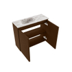 MONDIAZ TURE-DLUX Meuble toilette - 60cm - Rust - EDEN - vasque Glace - position gauche - 1 trou de robinet SW1103494