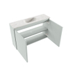 MONDIAZ TURE-DLUX Meuble toilette - 80cm - Greey - EDEN - vasque Ostra - position centrale - 1 trou de robinet SW1104866