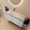MONDIAZ TURE-DLUX Meuble toilette - 100cm - Plata - EDEN - vasque Ostra - position centrale - sans trou de robinet SW1105006