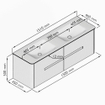 Mondiaz CIRO-DLUX Meuble de salle de bains - 150x45x50cm - Plan vasque solid surface Sombra - 2 vasques double - 2 trous de robinet - 4 tiroirs - Chêne SW1531248