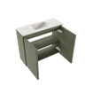 MONDIAZ TURE-DLUX Meuble toilette - 60cm - Army - EDEN - vasque Ostra - position centrale - 1 trou de robinet SW1104695