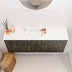 Mondiaz JOYA 100cm toiletmeubel - kleur Shadow - Wastafel FAYE positie Midden 1 kraangat kleur Talc. SW1421430