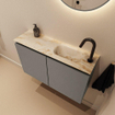 MONDIAZ TURE-DLUX Meuble toilette - 80cm - Smoke - EDEN - vasque Frappe - position droite - 1 trou de robinet SW1103104