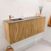 Mondiaz JOYA-DLUX 100cm toiletmeubel - kleur Oak - Wastafel FAYE positie Links 1 kraangat kleur Oza. SW1424095