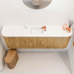 Mondiaz JOYA 123.2cm toiletmeubel - ronding links en rechts kleur Oak - Wastafel FAYE positie Midden 1 kraangat kleur Talc. SW1421139