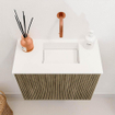 Mondiaz JOYA 50cm meuble de toilette - couleur Dusk - Vasque FAYE position Droite Sans trou de robinet couleur Talc SW1421584