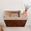 Mondiaz JOYA-DLUX 50cm meuble de salle de bains WC - couleur Ruby - Vasque FAYE position Gauche 1 trou de robinet couleur Arena. SW1425268
