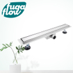 FugaFlow Eccelente Vetro Caniveau de douche 200cm avec grille fermée et bride de sol Inox SW1123959