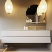 MONDIAZ VICA-DLUX Ensemble meuble de salle de bains - 200cm - meuble bas talc - 4 tiroirs - lavabo encastré cloud à droite - 1 trou de robinet - version haute 60cm - frape SW1088576