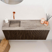 Mondiaz JOYA-DLUX Meuble de salle de bains 90cm - couleur Walnut - Vasque FAYE position Gauche Sans trou de robinet couleur Oza SW1424572