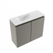 MONDIAZ TURE-DLUX Meuble toilette - 60cm - Smoke - EDEN - vasque Opalo - position gauche - sans trou de robinet SW1104558