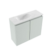 MONDIAZ TURE-DLUX Meuble toilette - 60cm - Greey - EDEN - vasque Opalo - position gauche - sans trou de robinet SW1104317