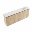 MONDIAZ TURE-DLUX Meuble toilette - 120cm - Washed Oak - EDEN - vasque Opalo - position droite - 1 trou de robinet SW1104623