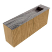 Mondiaz JOYA-DLUX 100cm toiletmeubel - kleur Oak - Wastafel FAYE positie Rechts Zonder kraangat kleur Sombra. SW1424269