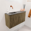 Mondiaz JOYA-DLUX Meuble de toilette 81,6 cm - arrondi droit couleur Dusk - Vasque FAYE position Gauche Sans trou de robinet couleur Sombra SW1426164