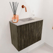 Mondiaz JOYA-DLUX Meuble de toilette 50cm - couleur Shadow - Vasque FAYE position Milieu Sans trou de robinet couleur Glace SW1422739