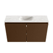 MONDIAZ TURE-DLUX Meuble toilette - 80cm - Rust - EDEN - vasque Ostra - position centrale - 1 trou de robinet SW1105105