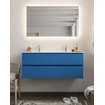 Mondiaz VICA ensemble de meuble de salle de bain - 120cm - meuble sous-vasque jeans - 2 tiroirs - lavabo denia double - 2 trous de robinet XL version 60cm de haut SW1090988